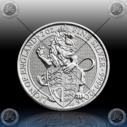 2oz V. BRITANIJA 5 Pounds 2016 "LION of ENGLAND" UNC